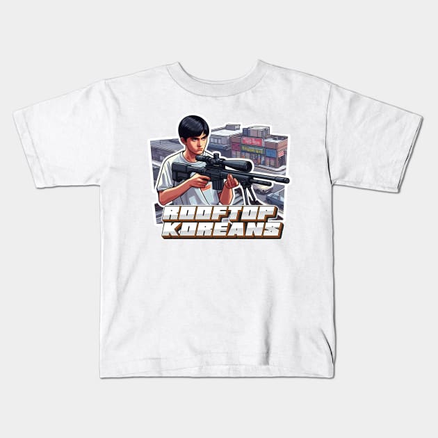 Rooftop Koreans Kids T-Shirt by Rawlifegraphic